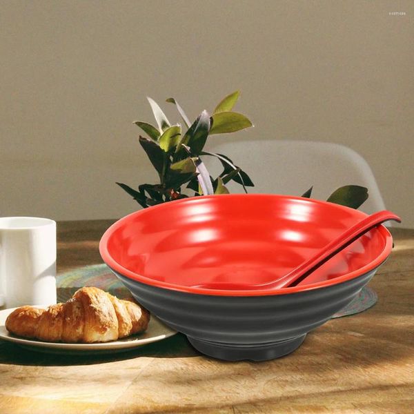 Bols Ramen Bowl Set Nouilles Pour Restaurant Soupe Japonaise Cuillère Salade Micro-ondable Mélamine Multi-usage