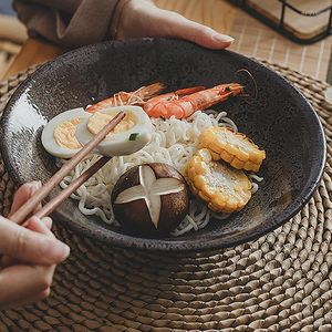 Bols Rétro Grand Bol Japonais Et Coréen En Céramique Ramen Soupe Plat De Nouilles Créatif Style Unique Restaurant Onglet