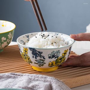 Kommen rijstkom huishouden creatief pastoraal keramisch servies Japans soepontbijt high foot diner