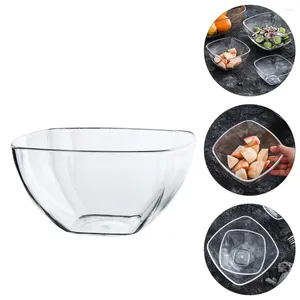 Bols Salad Bowl acrylique grande capacité de légumes mélangeur servant de gros croustilles de cristal
