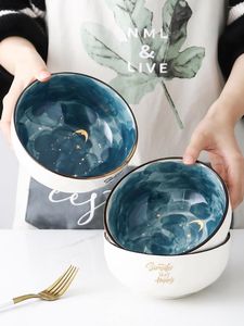 Tazones de ensalada plato de porcelana estilo japonés decoración del hogar cena de cerámica sopa de sopa de sopa de fideos