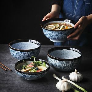 Kommen zee rimpel Japanse keramische rijstkom kom ramen salade noedelsoep restaurant keuken servies