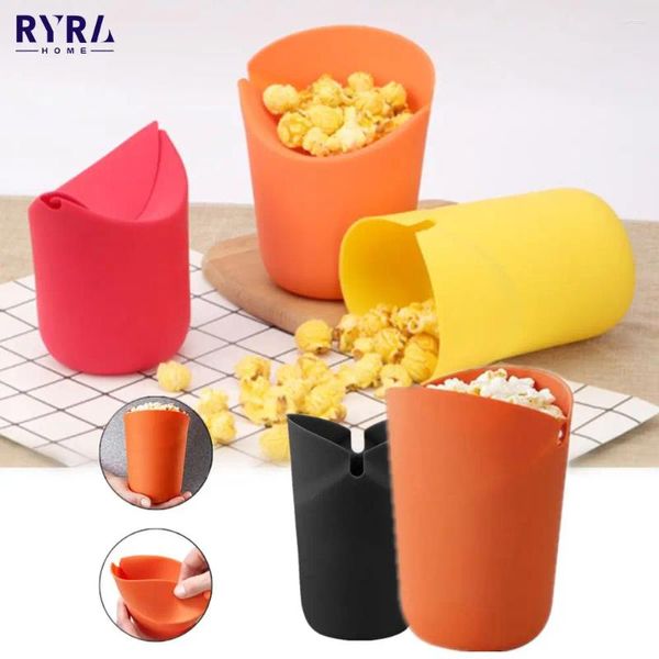 Bols silicone micro-ondes pop-corn seau réutilisable réutilisable bricolage de bricolage de bricolage accessoires de cuisine