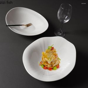 Bols Simple Et Créatif Bol En Céramique Blanche Pure El Restaurant Vaisselle En Forme Spéciale Soupe De Salade De Fruits En Forme D'oeuf