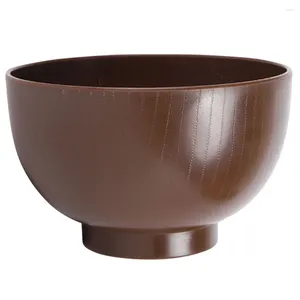 Bols Petit bol à soupe Récipient réutilisable Style japonais Grain de bois Couverts de cuisine en plastique Fourniture de riz pratique