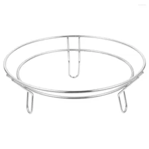 Bols Support de casserole en acier inoxydable support de wok de table support de comptoir réutilisable gril de cuisson supports de fil de cuisson bol en pierre vapeur pour petit refroidissement