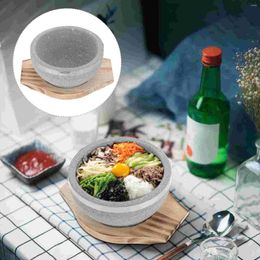 Bols Bol en pierre avec base Bibimbap pour soupe en céramique ustensiles de cuisine ragoût coréen ramen boeuf