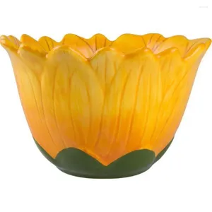 Bols Bol de tournesol en forme de tournesol Kawaii irrégulier lave-vaisselle sûr porcelaine noix céramique Durable salle à manger nouilles de fleurs
