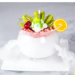 Bols Transparent Bol en verre glacée crème sèche Salade de fruits sèches de la cuisine moléculaire française