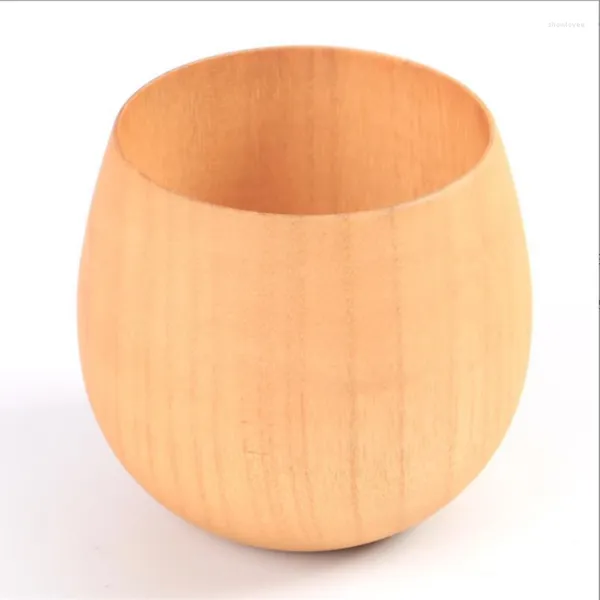 Bols Tasse en bois naturel unique tasse de thé de style japonais tasse à café en bois massif parfait pour le froid ou les boissons 8,5 oz