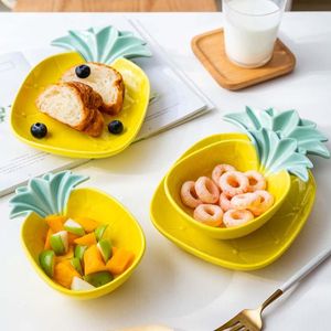 Bols Vajilla Creative Fruits Ananas Bol Ménage Jolies Filles Plats Enfants Vaisselle En Céramique Petit Déjeuner Vaisselle Vaisselle