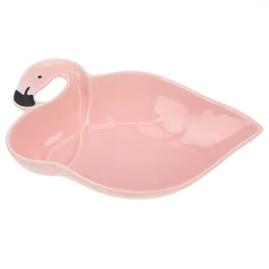 Bols Vanity Plateau Flamant Rose Bol Soupe Maison Accessoire Adorable Salade Rose Céramique Dessin Animé Bonbons Enfant