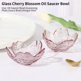 Bols Vinegar Dish Rangement Conteneur Conteneur Supplies Assiette de l'assiette Small Glass Sauce Bowl Soucoupe d'huile de fleur de cerise