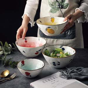 Kommen vintage Japanse ramen bowl home grote bubbel noedel keramische doodle hoorn Japans-stijl servies