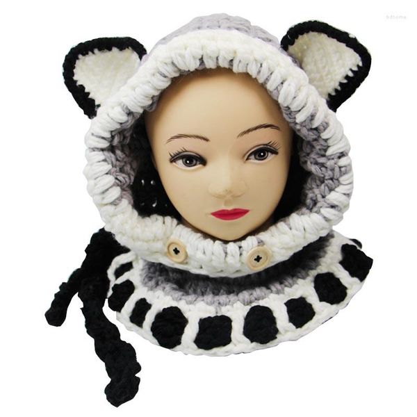 Bols Chaud Chapeau Cowl Bébé Enfant Écharpe Hiver Automne Tricoté