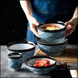 Kommen water rimpel Japanse keramische rijst kom ramen salade noedelsoep