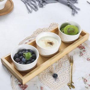 Kommen witte keramische pudding cups delicate servies huisvarmen huishoudelijke desserts gestoomde ei bakvormen oven keukenbenodigdheden