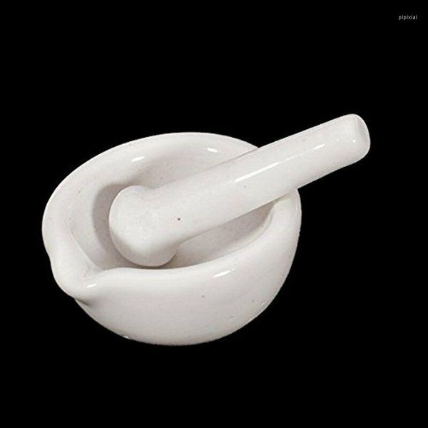 Bols Blanc Porcelaine Mortier Pilon Mélange Bol De Broyage Ensemble DIY Broyeur Cuisine Accessoire Outil