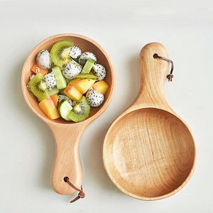 Bols bol en bois fait à la main Nature vaisselle en bois conteneur Dessert salade de fruits mélange riz