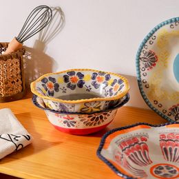 Schüsseln WSHYUFEI Amerikanischer Stil Haushalt Relief Geschirr Personalisierte Suppenschüssel Keramik Obstsalat Produkte