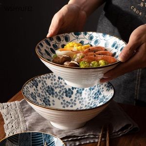 Bols WSHYUFEI Bol à nouilles en céramique japonaise, produits de Ramen sous glaçage, ustensiles de cuisine, vaisselle rétro