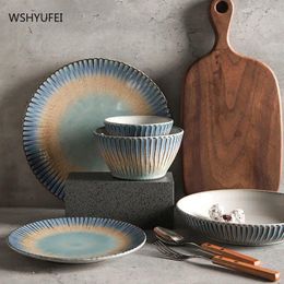 Tazones wshyufei horno acristalado vertical vajilla de cerámica tazón de arroz platos occidentales placas de cocción suministros de cocina de cocina