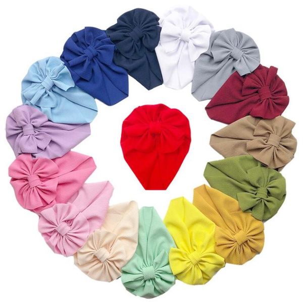 Bows Knot NOUVEAU CHAPE BÉBÉ Bébé enfant en poupée douce Honedging Boneie Solie Couleur Couleur fille Pullover CAP GWC58303747055