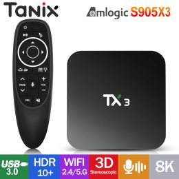 Box 100% Orginal Tanix TX3 Android 9.0 TV Smart Box Amlogic S905X3 8K HDR Set Top Box 2.4G/5GHz Dual Wifi BT H.265 HEVC Media Player