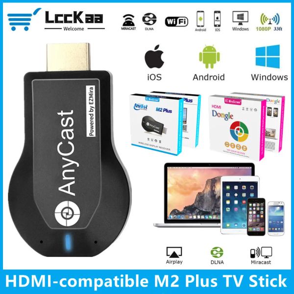 Box 1080p M2 Plus TV Stick Anycast pour Smart TV HDMICOMPATIBLE M2 Plus Adaptateur de bâton TV Android Dongle DlNA AirPlay Smar