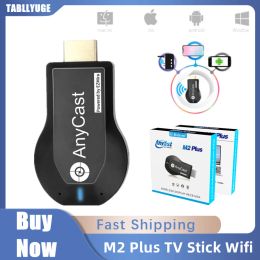 Box 1080p Wireless WiFi Affichage TV Dongle Récepteur HDMICOMPATIBLE Stick M2 Plus pour DLNA Miracast pour Anycast AirPlay Android