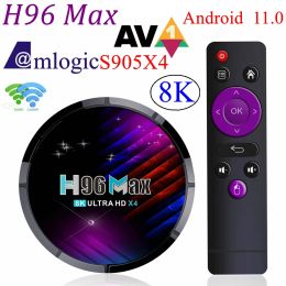 Box 10pcs Android 11 TV Box Amlogic S905X4 H96 MAX X4 4G 32G 64G 2.4G 5G DUAL WIFI BT YOUTUBE AV1 SMART Media Player 8K Set Top Box