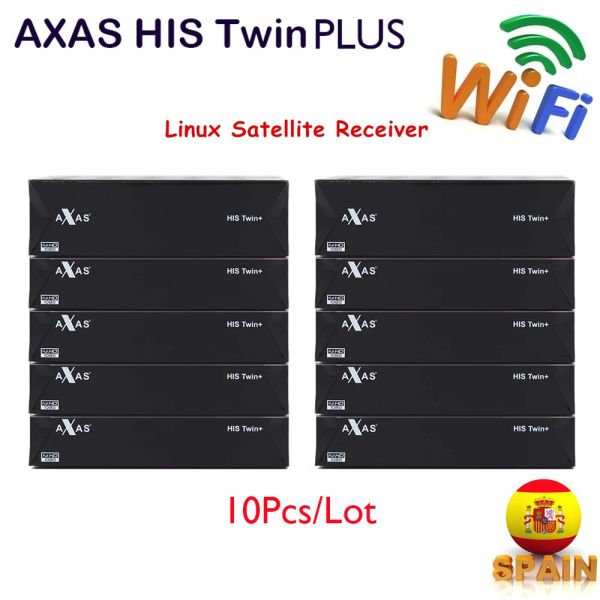 Box 10pcs / lot Satellite TV récepteur axas son double + dvbs2 / s hd wifi + linux e2 ouvrir ATV 6.3 Décodeur de boîte de télévision intelligente Remplacez la boîte Zgemma Box