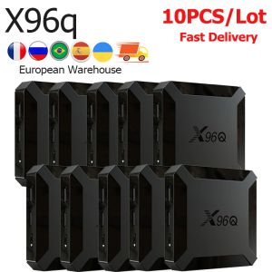 Box 10PCS X96Q Android10 Smart Android TV Box Allwinner H313 4K HD 2G16GB 2.4G WiFi 3D Quad Core Media Player Set Top Box X96Q TVBOX