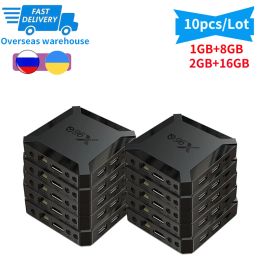 Boîte 10pcs x96q Smart TV Box Android 10 Allwinner H313 2.4G WiFi X96 Q Android TV Set Top Box HD Video 4K 60FPS Player multimédia 1G8GB