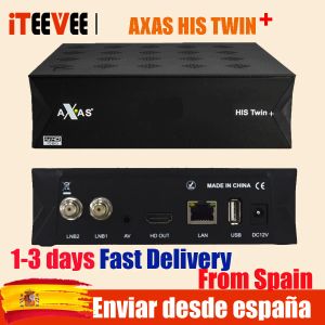 Boîte 1pc Vente chaude axas son récepteur satellite Twin Plus 1080p Twin DVBS2 WiFi Enigma2 Open ATV 6.x Linux TV Box vs Zgemma H9 Box