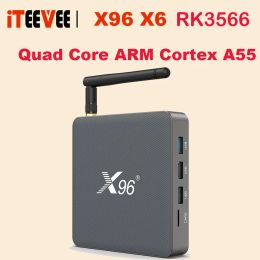Box 1PC X96 X6 TVBOX Android 11 8 Go Ram Rockchip RK3566 Dual WiFi 2T2R 2.4G 5G BT 8K 1000M Player multimédia Settop Android TV Box X96 X6