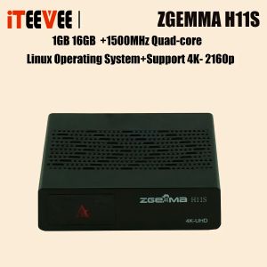 Boîte 1PC Zgemma H11S 4K UHD 2160P Satellite TV Receiver avec DVBS2X System IPTV Box HDMI 2.0 USB2.0