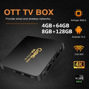 Box 1set Android 10.0 Mini Smart TV Box Amlogic S905L Quad Core 2.4G WiFi 4K Set Top Box 4GB+64GB Media Player H.265 Home Theatre