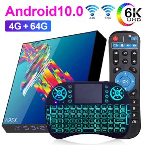 Boîte 2.4G 5G WiFi Smart TV Box 6K Ultra HD Android 10 BT5.0 A95X R3 Set Top Box Allwinner H616 3D 4 Go RAM 32 Go 64 Go