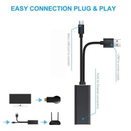 Encadré 2 en 1 Micro USB Network Ethernet Adapter Cable pour Chromecast Fire TV Stick