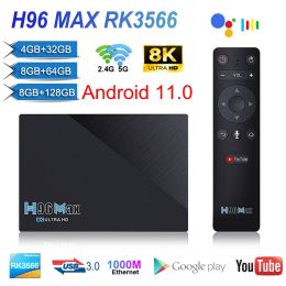 Box 2021 NUEVO TV SMART Box Android 11 H96 MAX RK3566 2.4G 5G WiFi BT 4.0 4GB 32GB 8GB 64GB H96MAX 8K TV Box Google Play Android 11.0