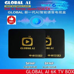 Box 2022 Global AI 3FNF 4GB32GB Global AI TV Box Contrôle vocal Contrôle de Singapour Malaisie Korea Japan Hk Tw USA CA PK EVPAD 6P TV Box
