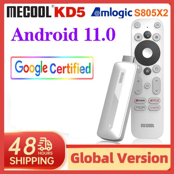 Box 2022 MECOOL KD5 TV Stick Android 11 HDR10 TV Smart Box 1GB 8GB 2.4G/5G Dual WiFi Mini Streaming Media Player BT5.0 TV Dongle