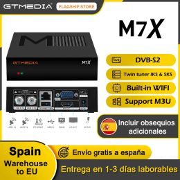 Box 2022 NOUVEAU GTMEDIA M7X SATTELLITE RECEPIR TV BOX BOLIDTIN 2,4G WIFI 1080P DVBS2 VCM / ACM / MultiStream Sks LKS SKS