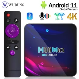 Box 2022 New H96 Max V11 Android 11 TV Box RK3318 4G 64G BT4.0 Google Voice 4k Smart TV Box 2.4G 5G WiFi 11 Set Top Box