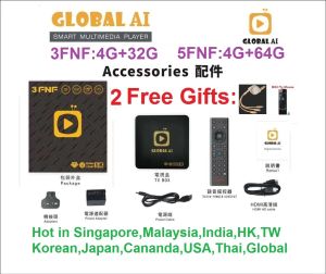Box 2022 Originele Global AI 3FNF/ 5FNF SMART 6K TV Box Hot Sale in HK SG Taiwan USA CA Korea Japan Maleis Nieuw -Zeeland PK Ubox9 TV Box