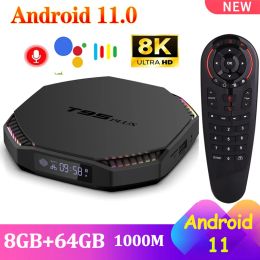 Box 2022 T95 Plus Box Smart TV Android 11 8 Go RAM 64 Go 4 Go 32 Go RK3566 2.4g 5GHz WiFi 1000m BT 4K 8K TVBox Set Top Box Player Media Boîte