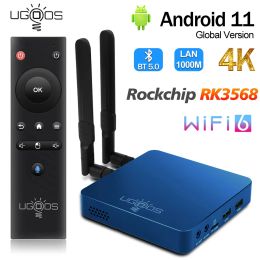 Box 2022 UgoOS UT8 Pro 4GB 64GB Android 11.0 TV Box RK3568 WiFi 6 USB3.0 1000m LAN BT5.0 SET TOP BOX 4K BT Voice Remote Control