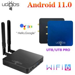 Box 2022 UGOOS UT8 Pro TV Box Android 11.0 DDR4 8 Go RAM 64 Go Rom RK3568 WiFi6 1000m Media Player BT Voice Remote 4G 32G VS AM6B Plus