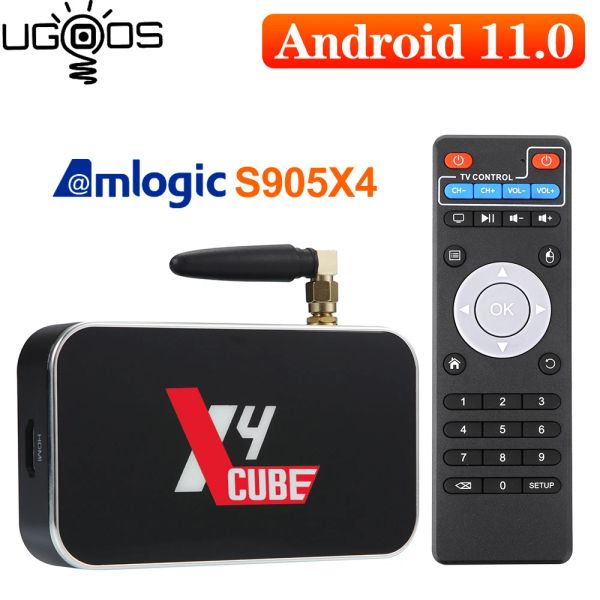 Box 2022 UGOOS X4 CUBE X4 PRO DDR4 AMLOGIC S905X4 Android 11 Smart TV Box X4 Plus Prise en charge du double WiFi 4K 1000M